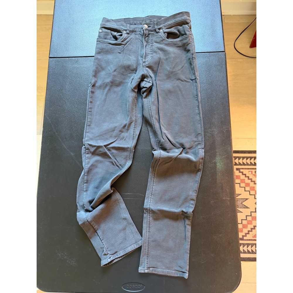 Faherty Brand Mens 32 5-Pocket Slim Straight Pants Charcoal Gray MBC0020-OYX